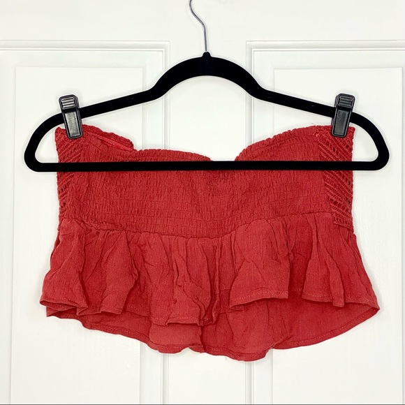 Rue21 Burnt Orange/Red Crop Top Tube Top Size M - Picture 2 of 5